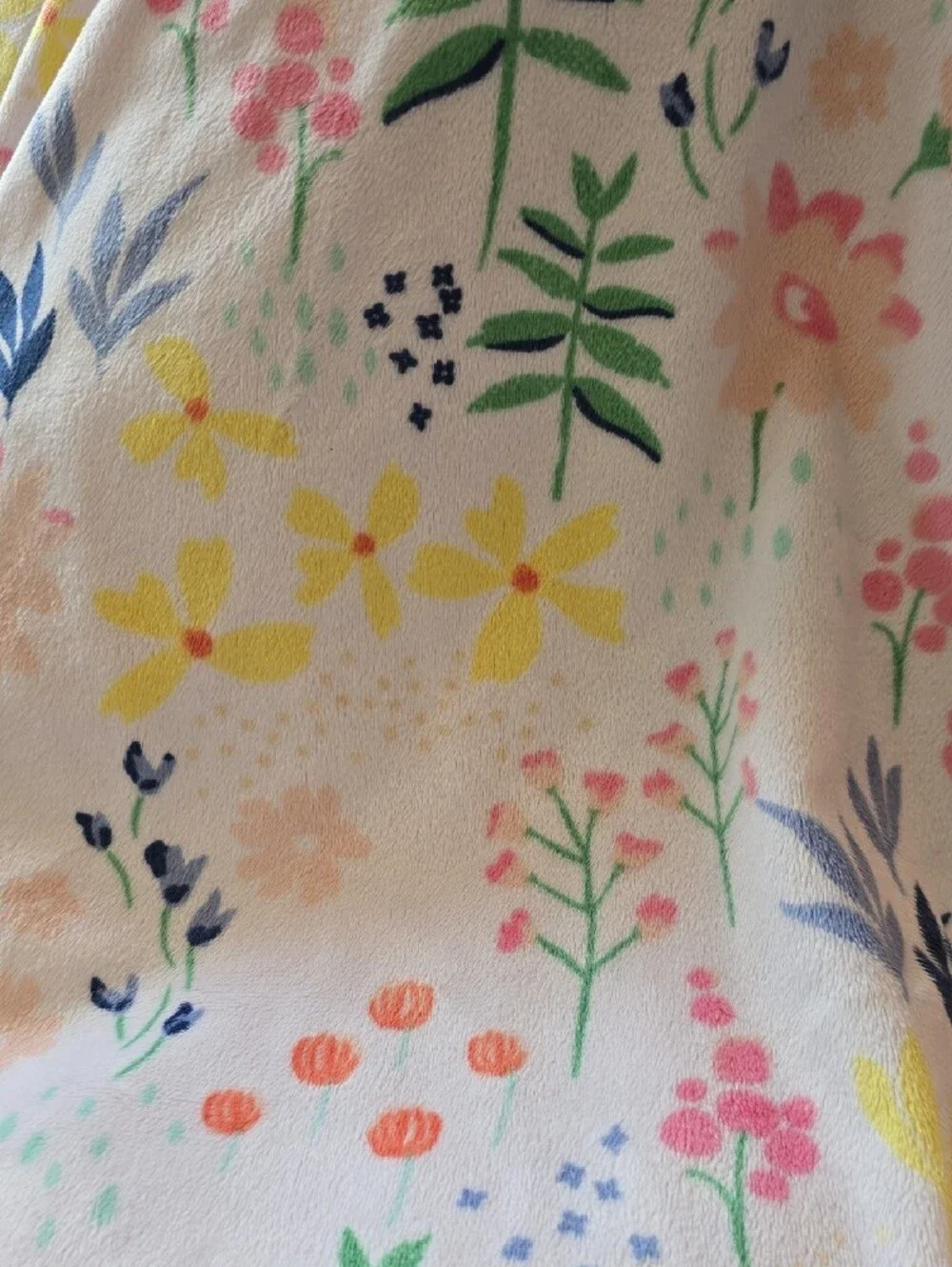 cloud island Floral Baby Blanket - Pink, Yellow, Green, Blue